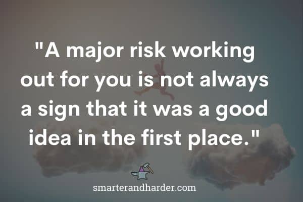 quote about taking risks with man jumping in clouds